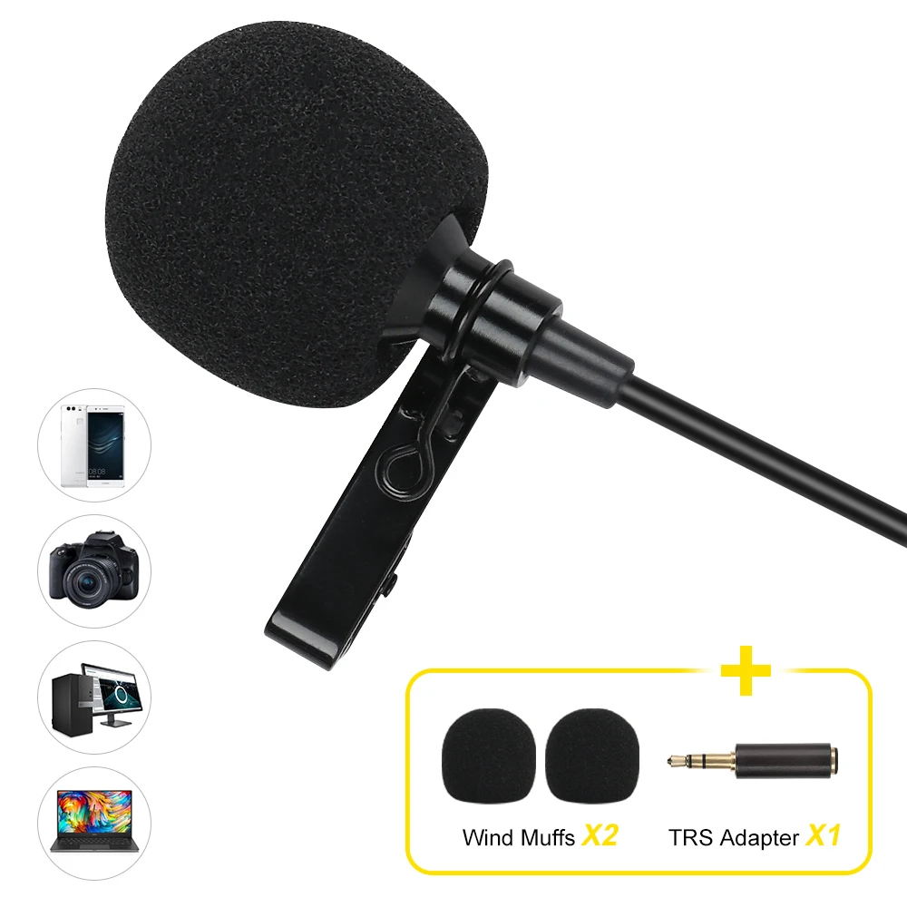 Профессиональный петличный микрофон XTUGA всенаправленный с простой клипсой для