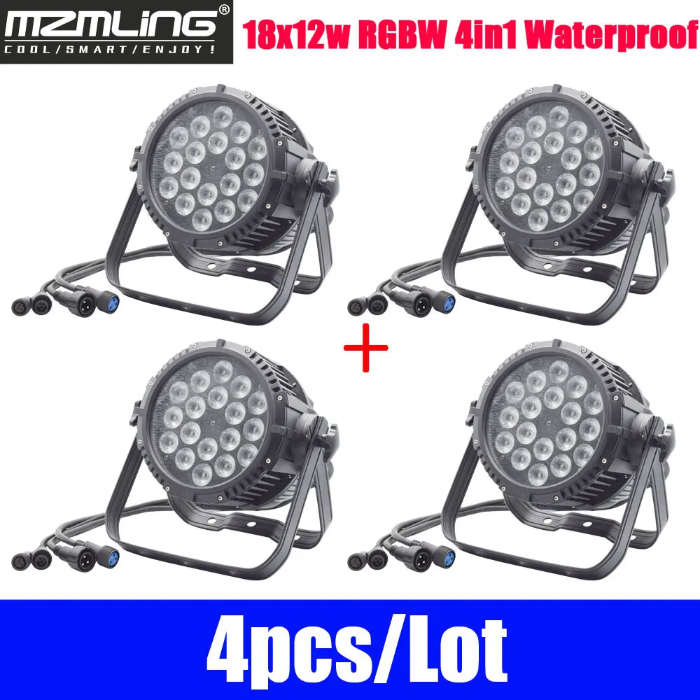 4 шт./лот 18x15 Вт RGBW 4в1 водонепроницаемый Par свет DMX512 светодиодный сценический