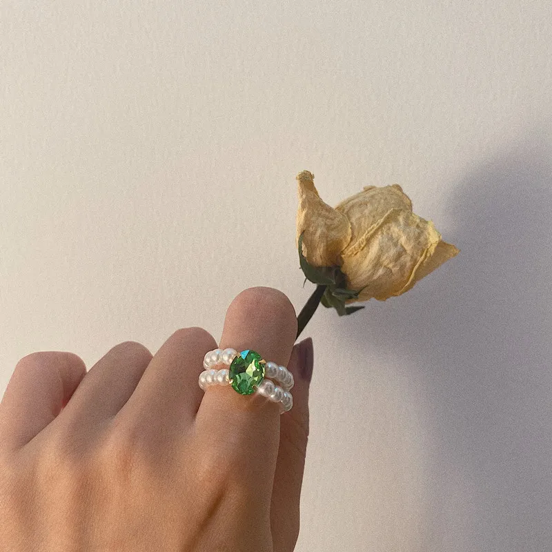 1 предмет модные часы с плетеным ремешком имитация жемчуга красочные кольца со