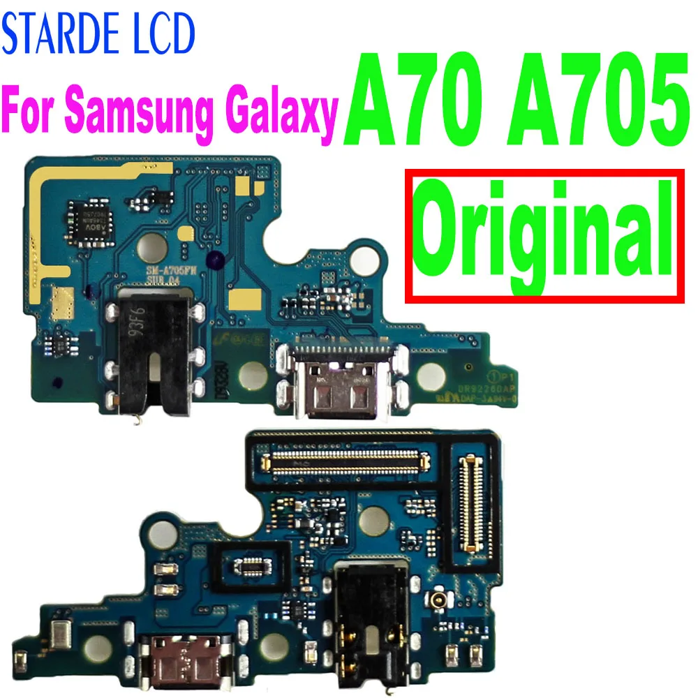 Разъем для USB-порта для зарядки, части платы, гибкий кабель с микрофоном, микрофон для Samsung Galaxy A70 A705 A705F SM-A