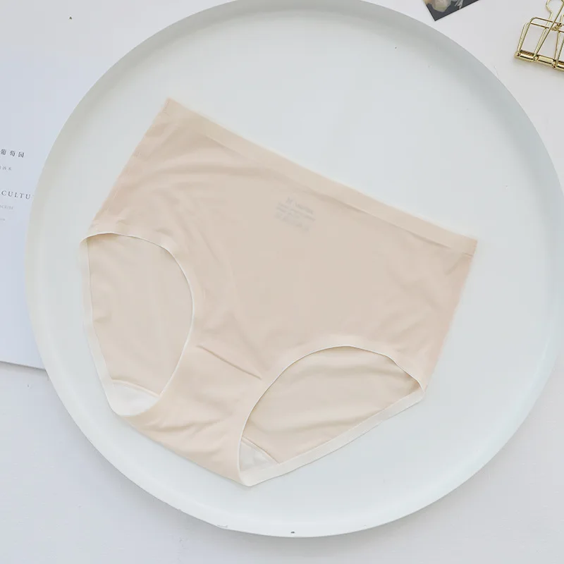 Трусы женские шелковые бесшовные с высокой посадкой летние NK916 | Женская одежда