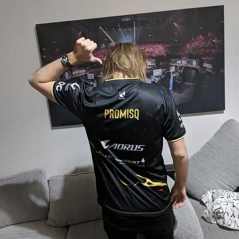 

G2 Esports Team Uniform Jersey T shirt Top Quality Custom ID Tshirt LOL S9 Player Customized Nickname Men Women Fans Tee Shirt