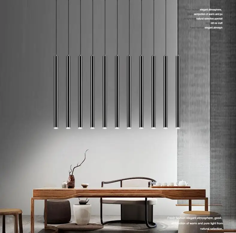 Черный светодиодный подвесной светильник простой цилиндрический плафоны Lustres De