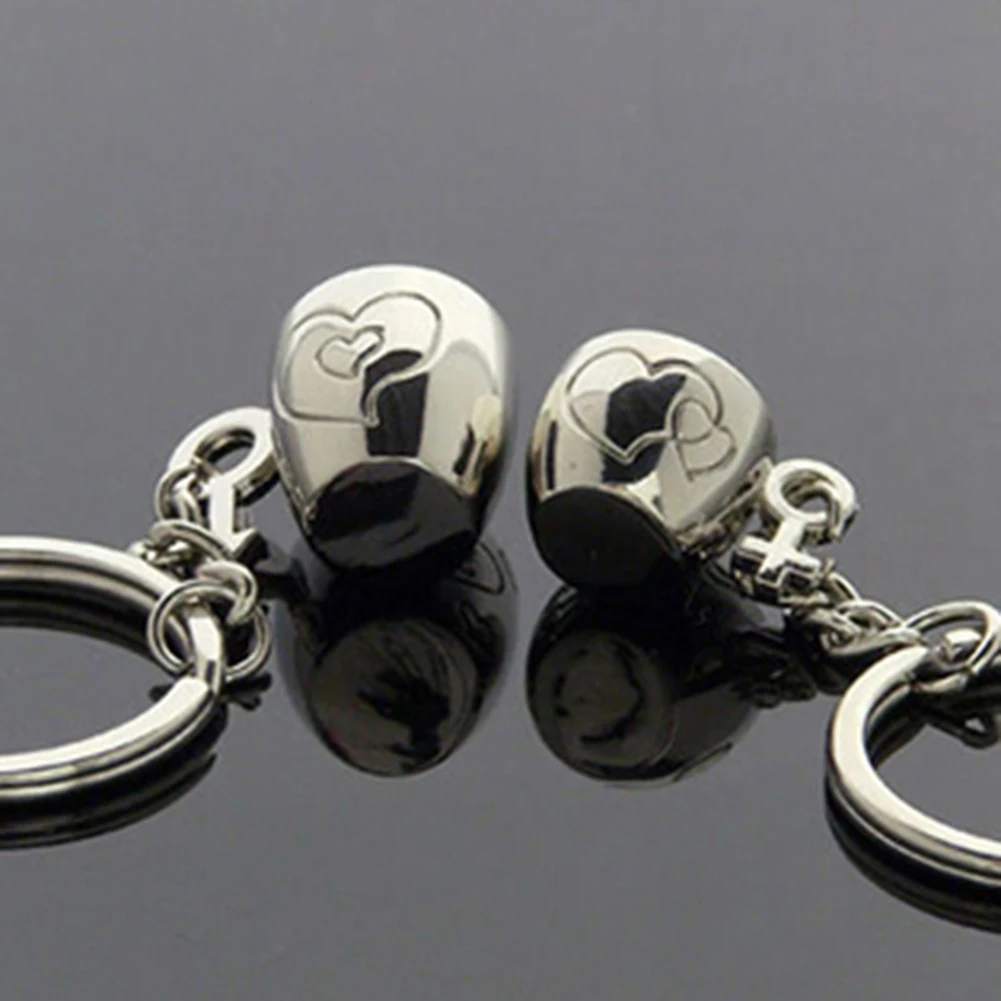 

2Pcs Creative Lover's Gift Love Carved Heart Cup Key Chain Ring Keychain Keyring Hot Sale