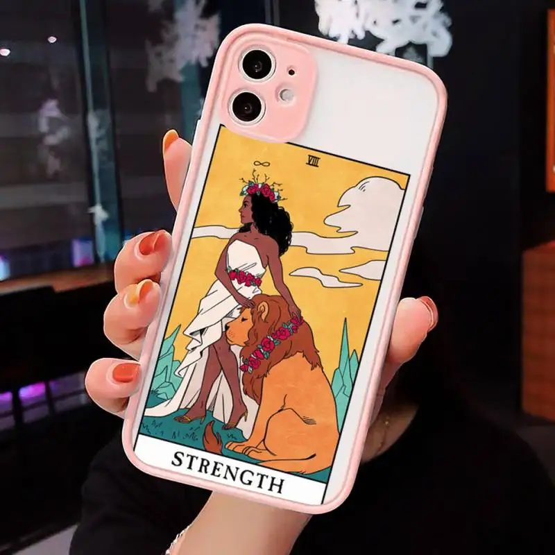 

Tarot Card art pattern luxury Phone Cases shell matte transparent For iphone 7 8 11 12 plus mini x xs xr pro max cover