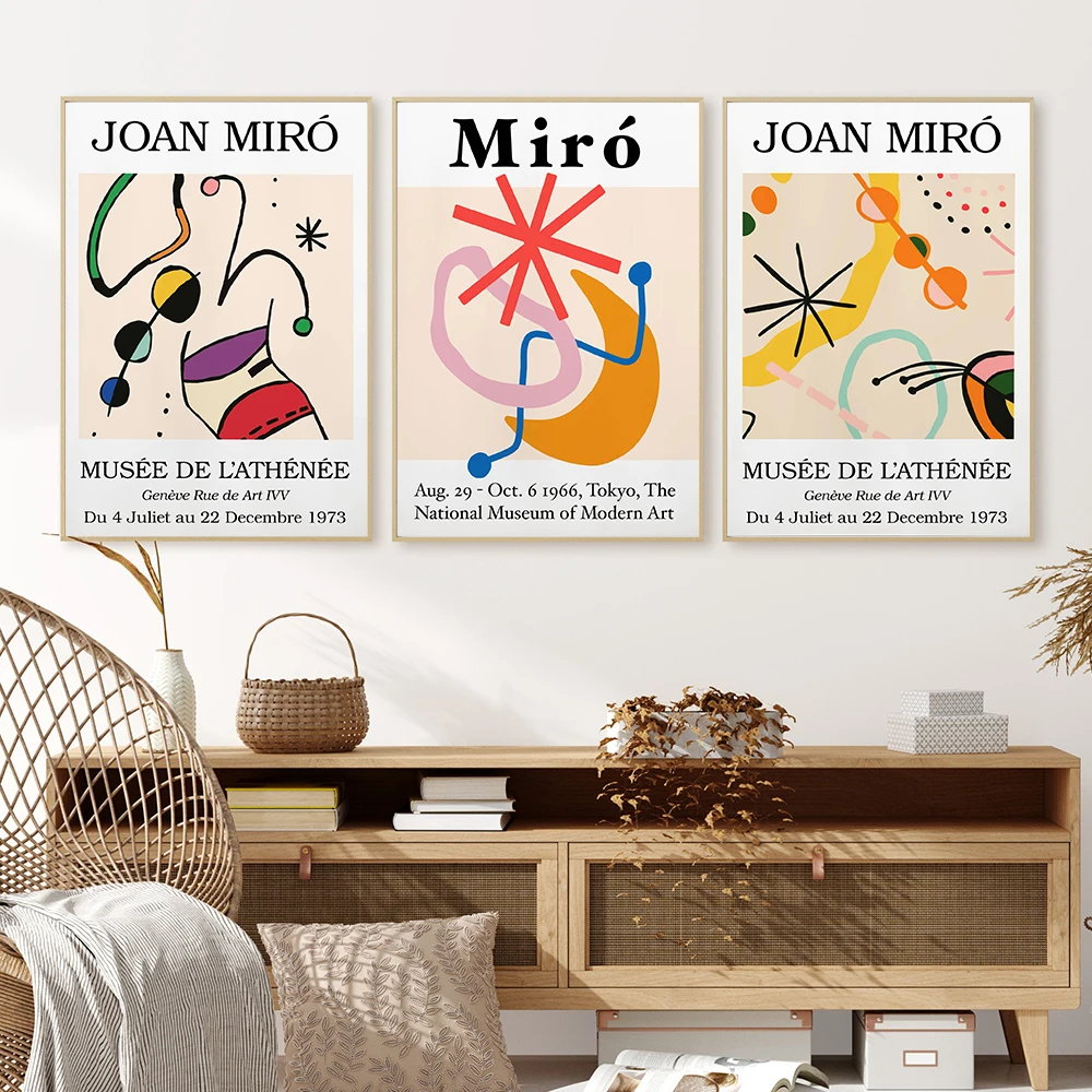 

Joan Miro Exhibition Posters And Prints Abstract Surrealism Art Canvas Painting Wall Art Picture For Living Room Home Decoration