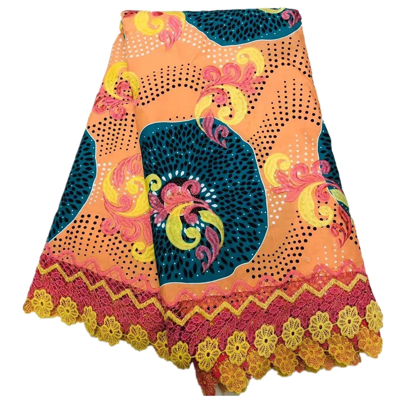 Африканский воск ткань вышитые Анкары кружева Анкара смесь гипюр для женщин