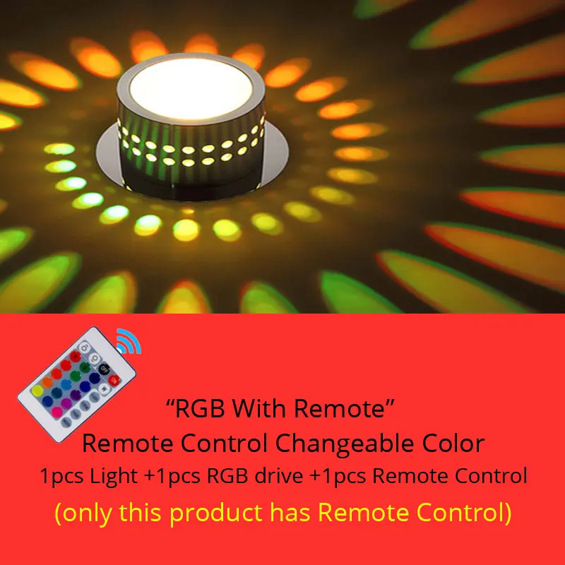 RGB With Remote Современный светодиодный потолочный светильник с регулируемой яркостью 3 Вт 5 Вт 7 Вт светодиодный потолочный светильник RGB Светодиодный светильник для коридора лампа для прихожей светильник - Испускаемый цвет: RGB With Remote