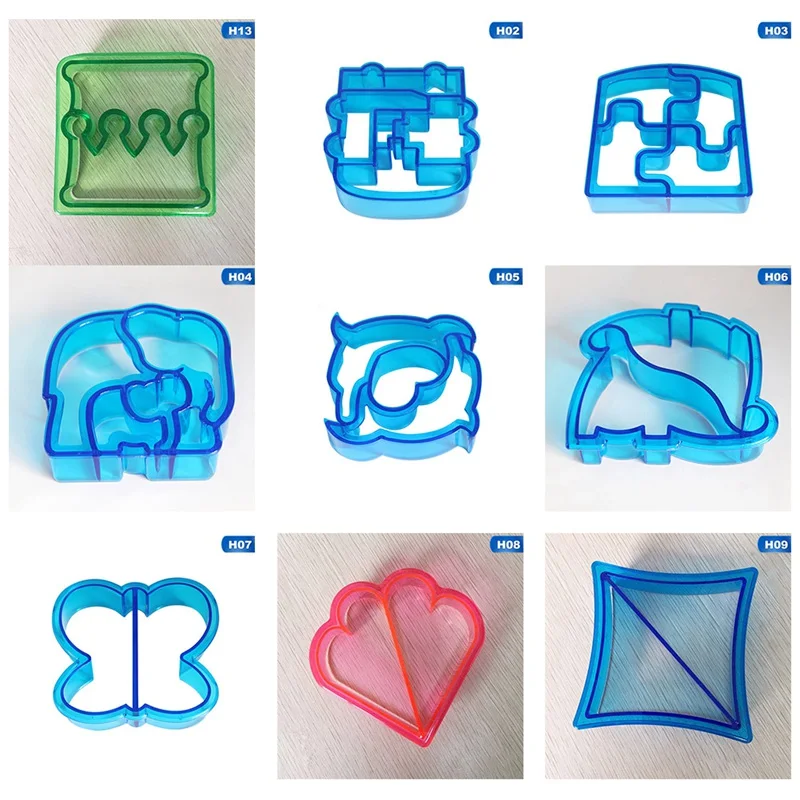 13 Shaps Sandwich Cutter Cake Toast Mold Dinosaur Elephant Dog Shapes For Kids Bento Lunch Cookie Bread Presses Set | Дом и сад
