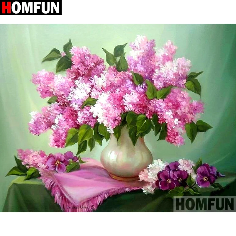 HOMFUN 5D DIY Алмазная Вышивка Полный Дисплей "Ваза" Алмазный рисунок/Круглый Стразы Декор Искусство A00300