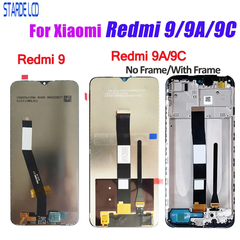 

Оригинальный ЖК-дисплей для Xiaomi Redmi 9 9A 9C, ЖК-дисплей с рамкой и сенсорным экраном в сборе для Redmi 9A 9C, ЖК-экран