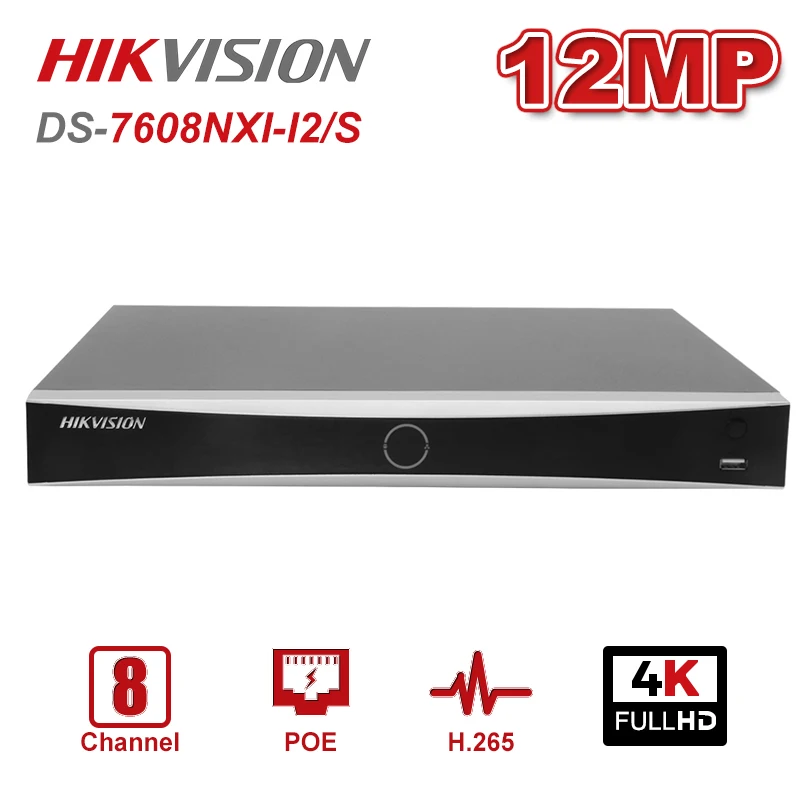 Hikvision DS 7608NXI I2/S Acusense 12MP POE NVR 8ch распознавание лица POS интеллектуальная аналитика