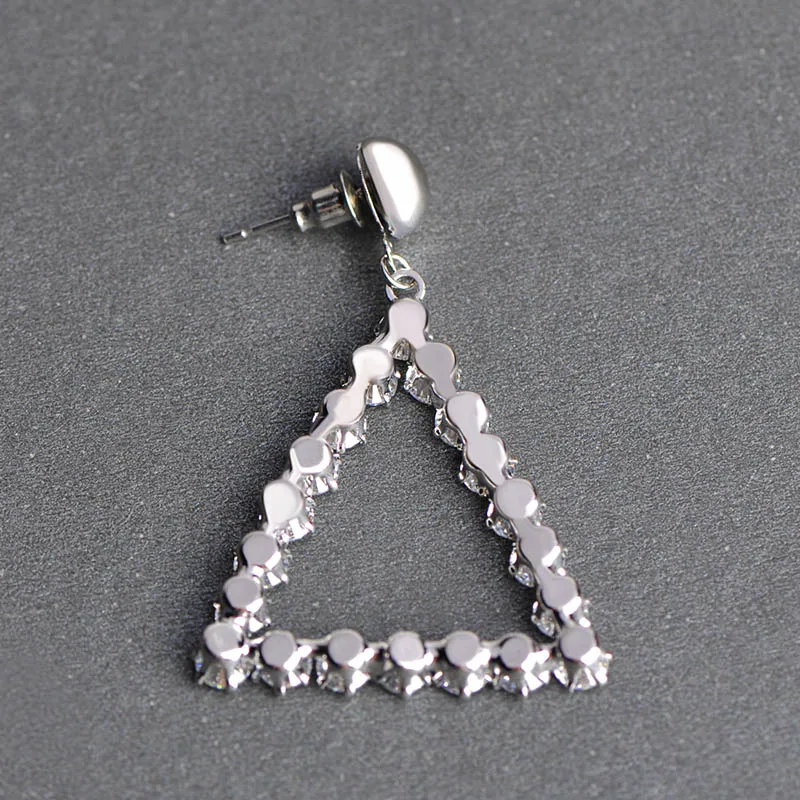 Женские Висячие серьги MECHOSEN Летние Стильные в виде треугольника Серебристые с