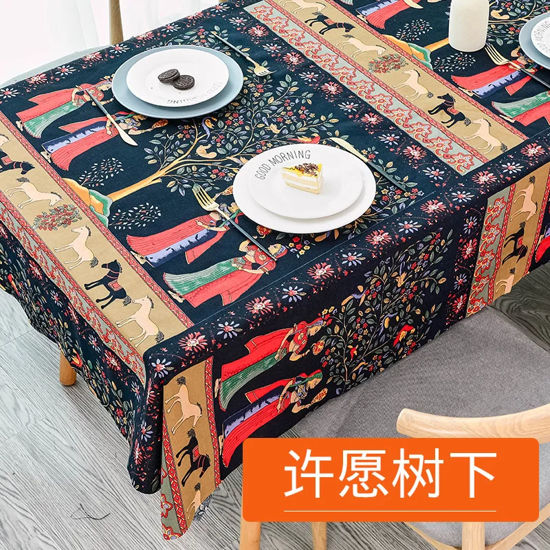New Ethnic Style Tablecloth Home Living Room Cafe Retro Coffee Table Rectangular Waterproof | Дом и сад