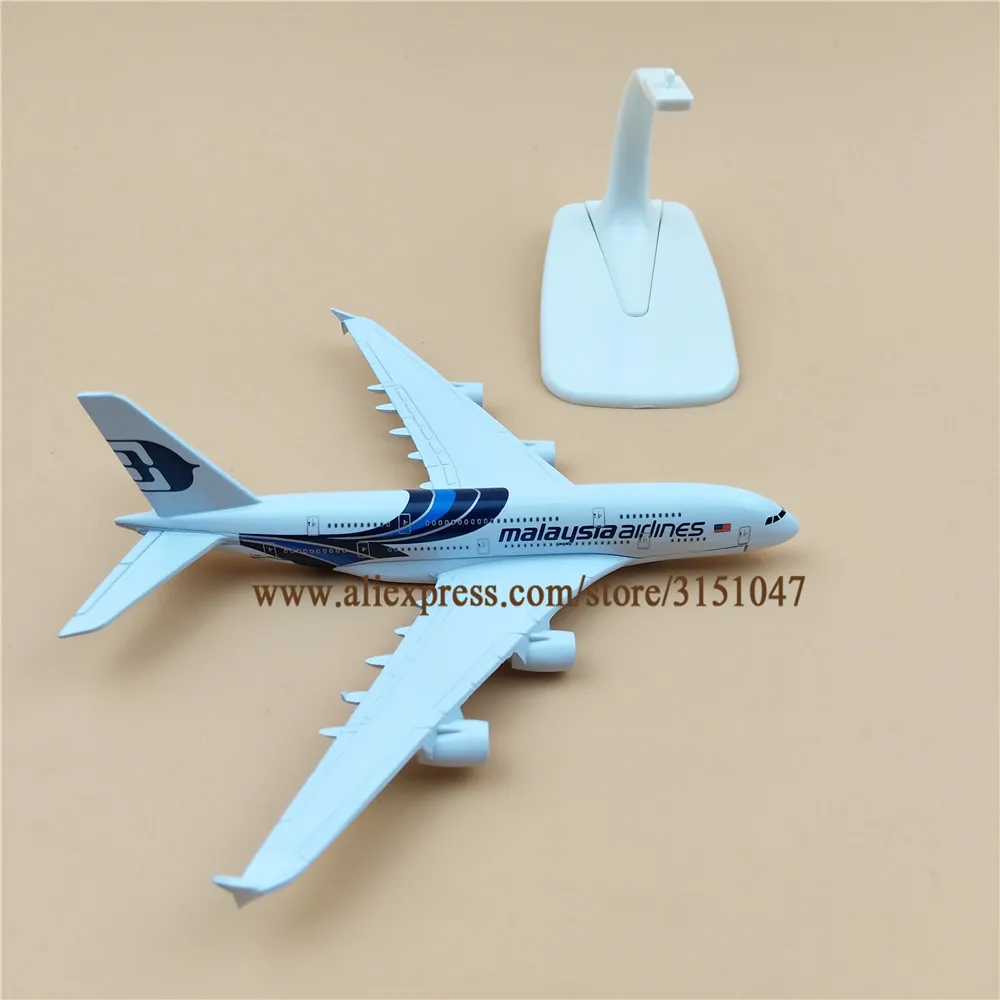 16 см синяя воздушная Малайзия Airlines A380 Airbus 380 модель самолета сплав Металл литье