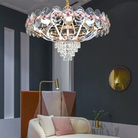 modern led chandelier nordic living room led home high end light luxury hall bedroom dining room crystal villa chandelier e14