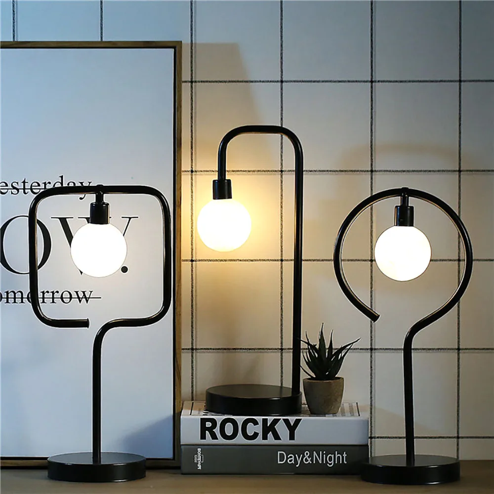 Настольные лампы Классическая Современная черная прикроватная Настольная Лампа