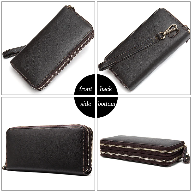 Клатч кошелек мужские бумажники из натуральной кожи длинный тонкий мужской