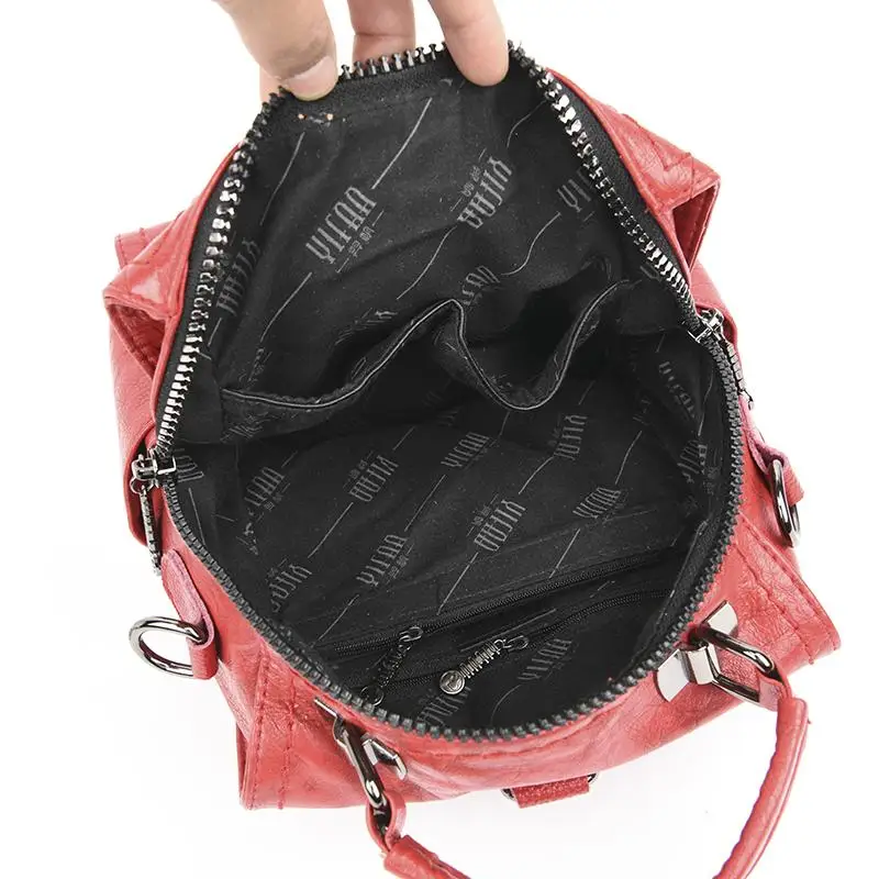 

Backpack For Teenager Girls School Bag Studded Tassel Bagpack Sac A Dos Women Leather Small Travel Backpack Shoulder Bag Mochila