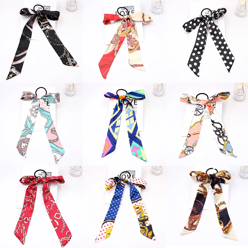 Резинки для волос в богемном стиле эластичные ленты с большим цветочным принтом