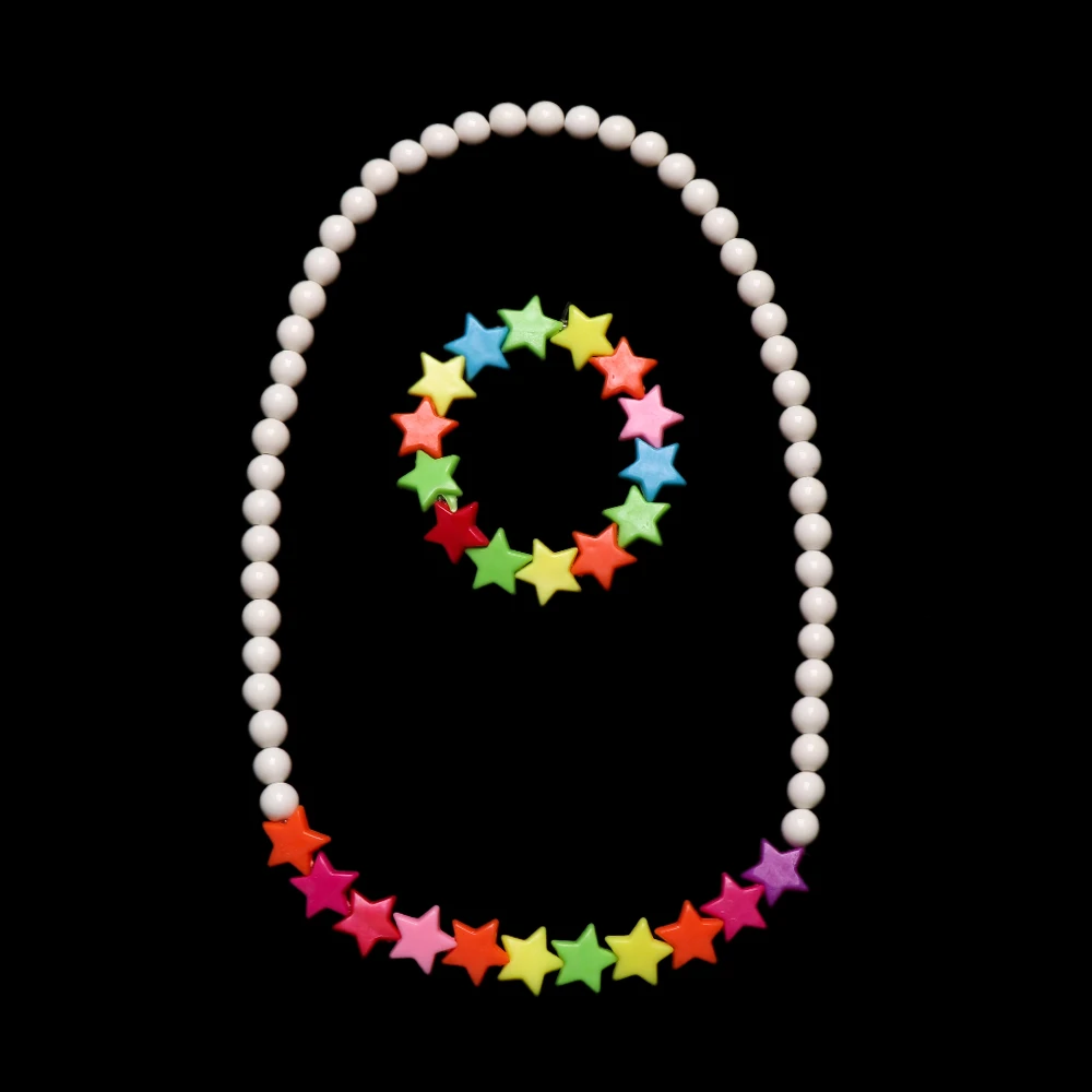 Ожерелье и браслет ручной работы для малышей 1 комплект|Наборы бусин