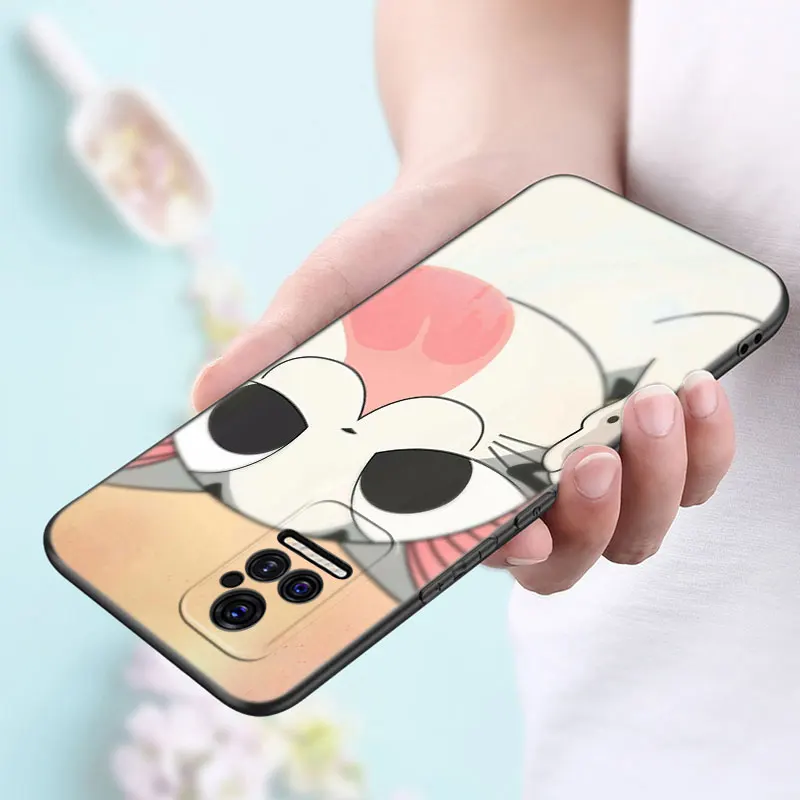 cute kawaii cat phone case for xiaomi mi redmi poco x3 nfc gt f3 m3 10t 11t 7 7a k20 k40 pro 11i a2 11 lite civi black cover free global shipping