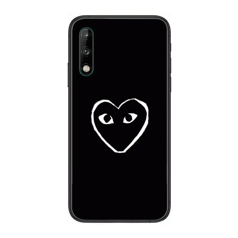 

LOVE eye Luxury Clear Phone Case For Huawei Y 5 6 7 8 9 A P S Pro 2020 2019 Black Etui Coque Hoesjes Comic Fashion