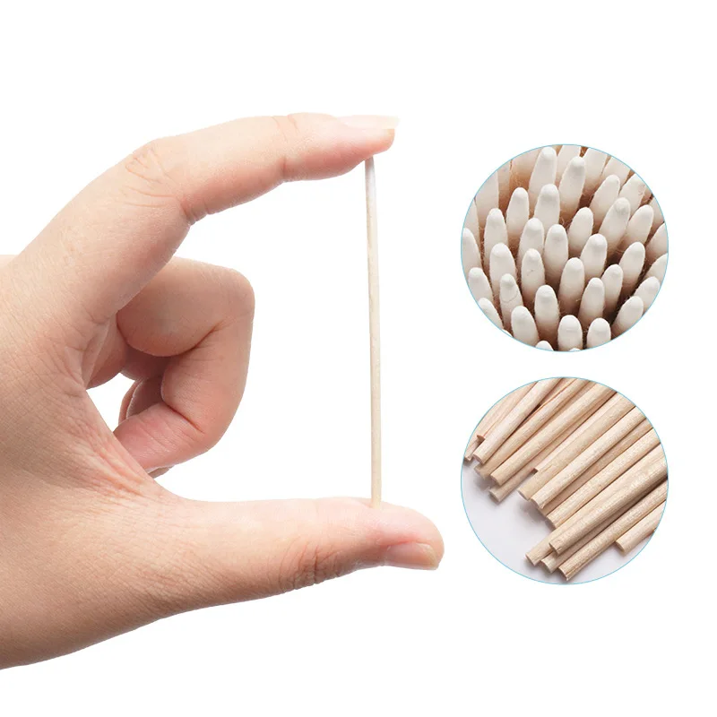 100PCS Disposable Wooden Cotton Stick Swabs Micro Brushes Eyelash Extension Glue Removing Tools For Beauty Makeup And Tattoo | Красота и