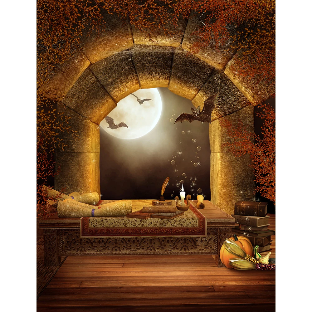 

Фотофон летучая мышь Тыква лоза цветы мальчик девочка ребенок художественный портрет Хэллоуин фото фон реквизит для студийной съемки