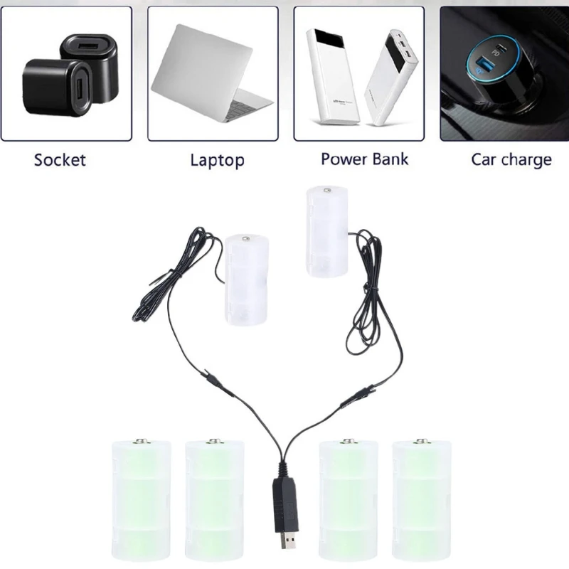 USB к аккумулятору 1 5 В 3 в 4 6 C сменный кабель для замены 1-4 шт. элементов размера