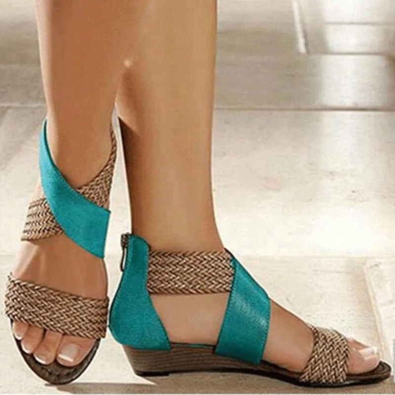 Летние женские Босоножки с открытым носком в римском стиле Женская обувь на
