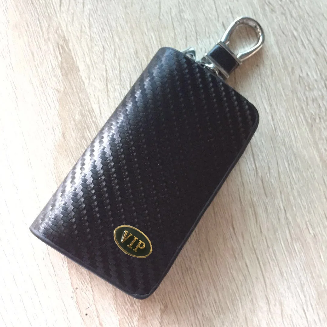 Держатель для ключей из углеродного волокна и черной кожи чехол автомобильных