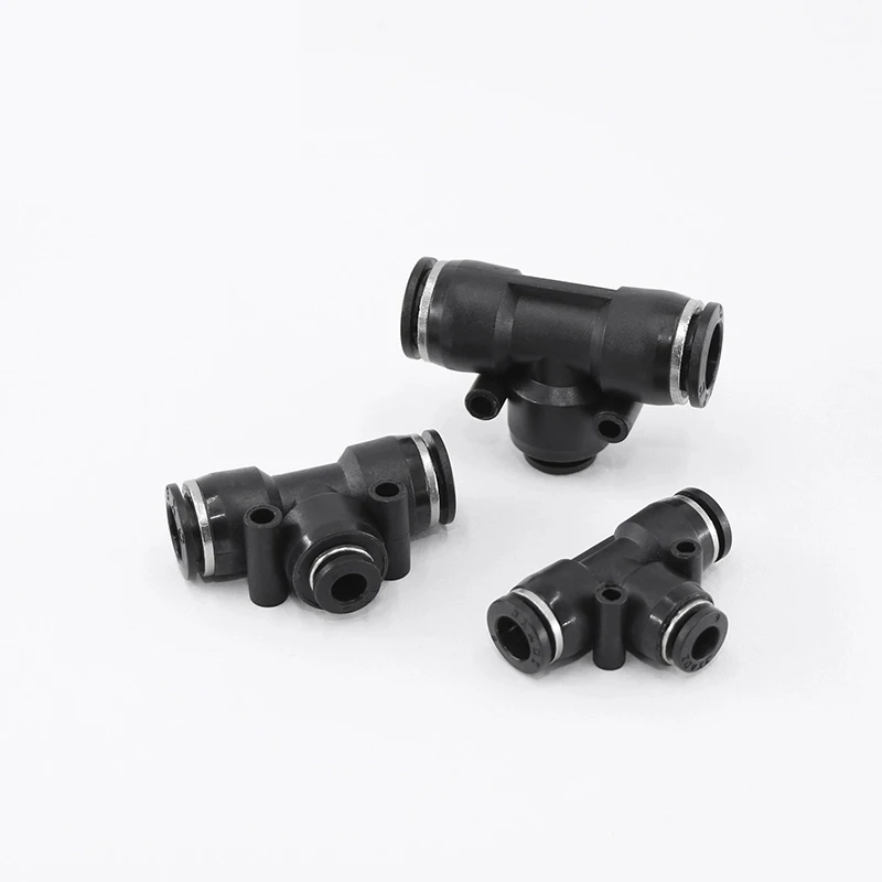 

Black 1pc PEG Pneumatic Fitting T Type One Touch Push In Quick Fittings