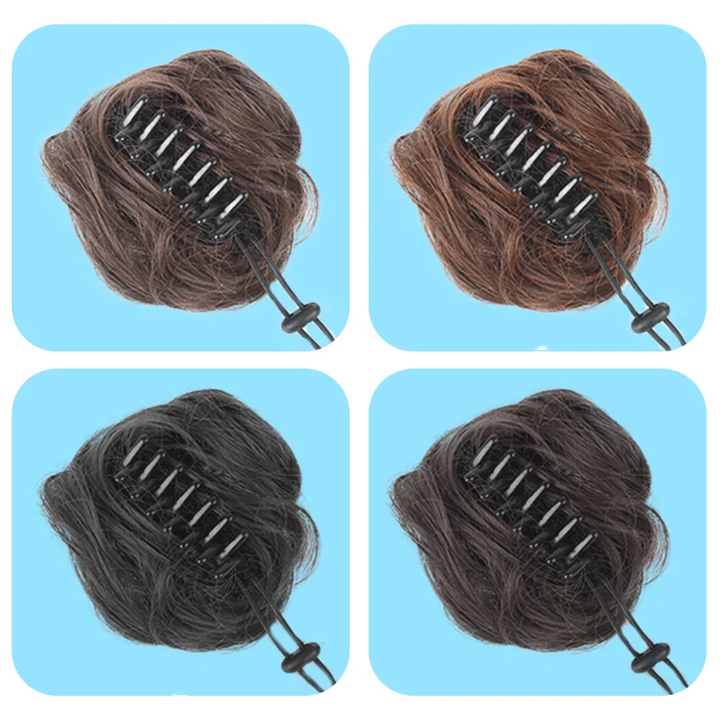 Synthetic Fake Hair Bun Curly bun Donut Chignon Clip In Hairpiece Extensions High Temperature Fiber | Шиньоны и парики