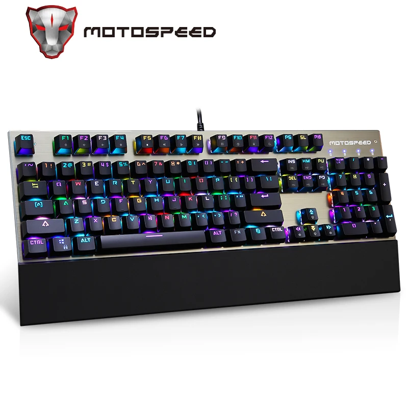 Motospeed CK108 механическая клавиатура с русской и английской раскладкой 104 клавиш RGB