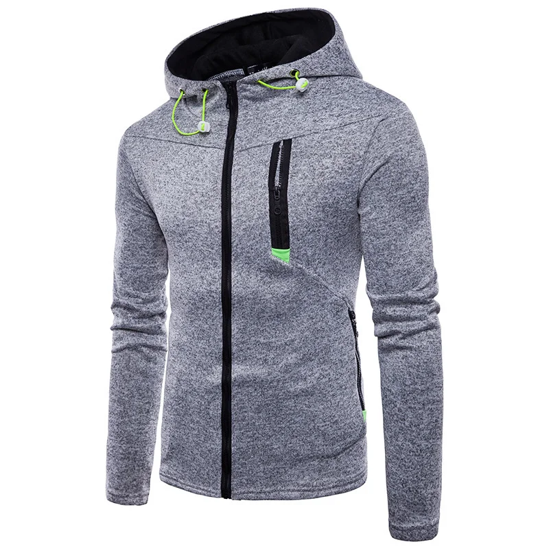 

Men's Long Sleeve Youth Hoodie Trend All-Match Autumn Spring Simplicity Hansome Zipper Decoration Fashion Casual Loose Pullover