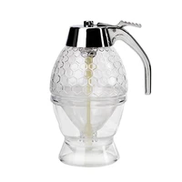 pulp juice transparent glass handy trigger release elegant design durable and safe honey syrup dispenser