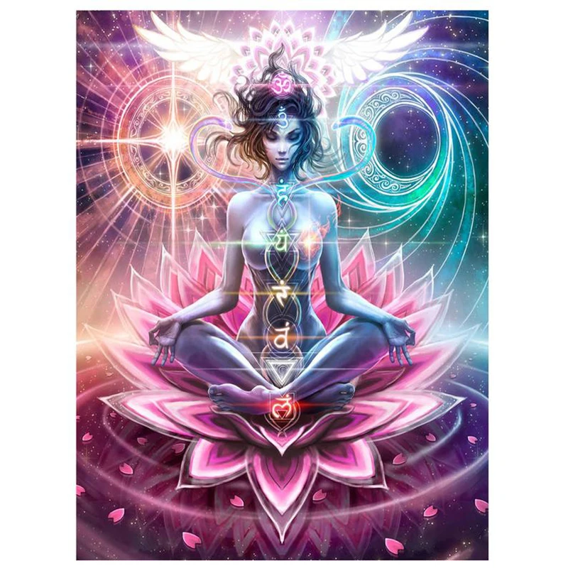 5D DIY алмазная живопись богиня камни в форме ромба/круглый Будды Вышивка Набор для