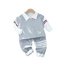 new spring autumn baby clothes for boys children fashion vest t shirt pants 3pcsset toddler casual clothing sets kids tracksuit