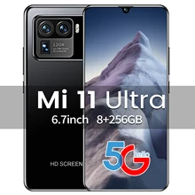 MI11Ultra – Smartphone 5G MTK6889, Version globale, écran de 6.7 pouces, mémoire de 8 go et 256 go, batterie de 6800mAh, déverrouillage par empreinte digitale, double carte, double veille  (1)