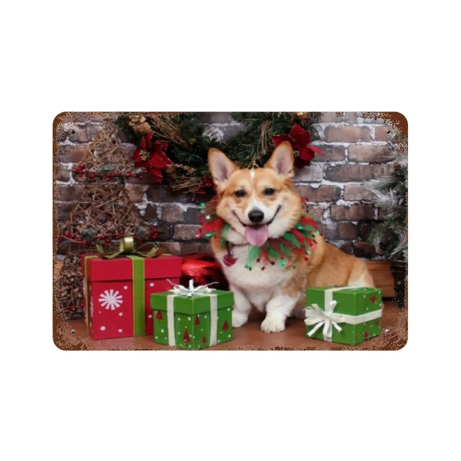 

Алюминиевый металлический знак в стиле ретро для кофе, Рождественский корги, металлический жестяной знак для бара, кафе, пива, паба, Настенн...