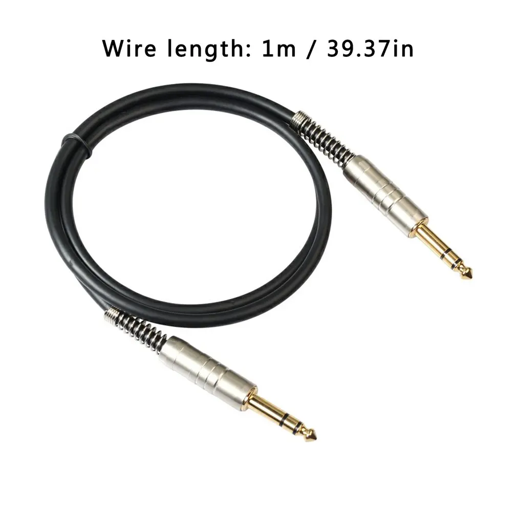 

6.35mm Male To Male Stereo Audio Cable With Metal Housing For Electric Guitar Microphone Power Amplifier Sound Combination