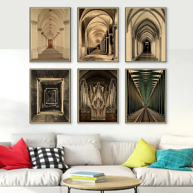 Простой архитектурный современный Декор картина ретро постер искусство церковь