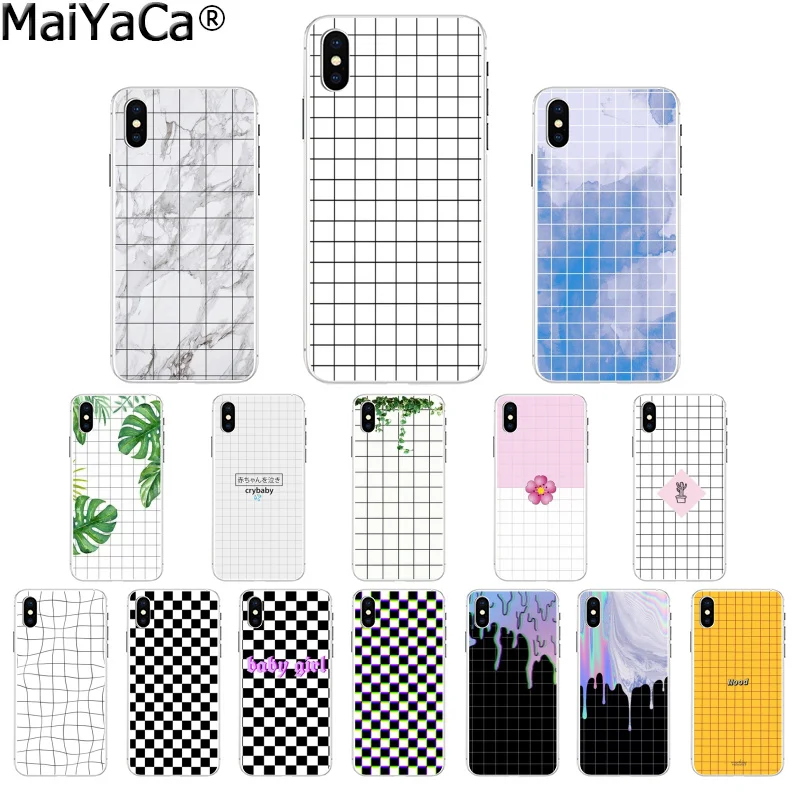 Мягкий прозрачный чехол MaiYaCa в черно белую полоску для телефона iPhone X XS MAX 6 6s 7 7plus 8