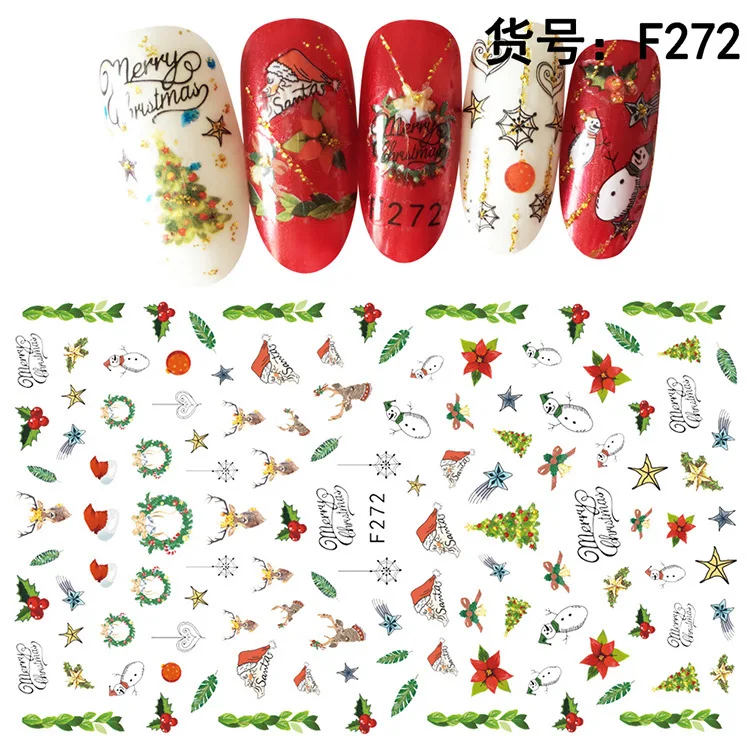 Cross-border nail stickers for the new Christmas Santa Claus decals rubber straps stereoscopic 3 d | Красота и здоровье