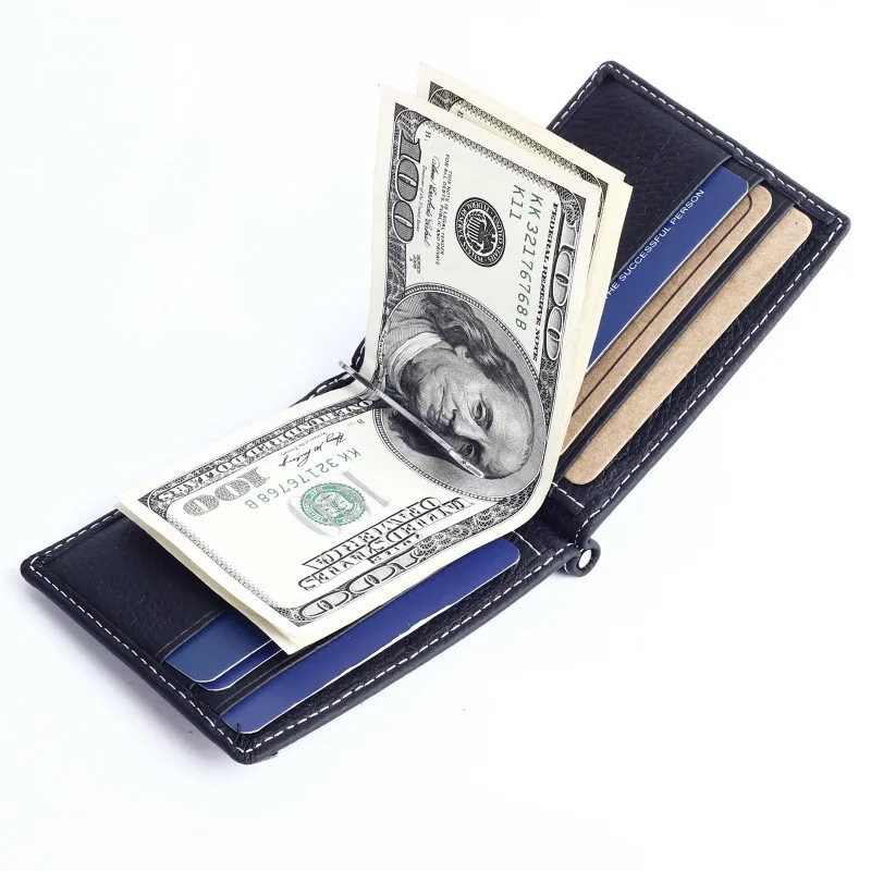 Повседневные мужские кошельки кожаные однотонные роскошные из искусственной