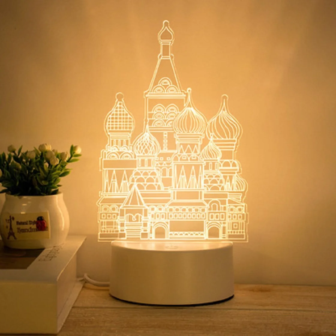 

Cartoons 3D Acrylic Desktop Nightlight LED Table Light ABS+Resin Multi-design Lamp For Children Bedroom Gift Love Bear Light