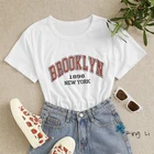 Футболка E-girl в стиле Харадзюку с графическим принтом, винтажная женская рубашка в стиле 90-х, летние футболки большого размера в Бруклинском стиле, уличная одежда, топы в готическом стиле панк