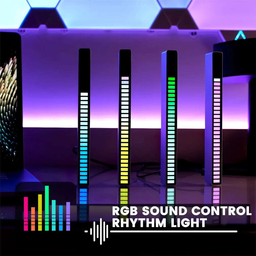 

Индивидуализированная лампа RGB с голосовым управлением, музыкальный ритм, светодиодная подсветильник ка, компьютерная Автомобильная атмос...
