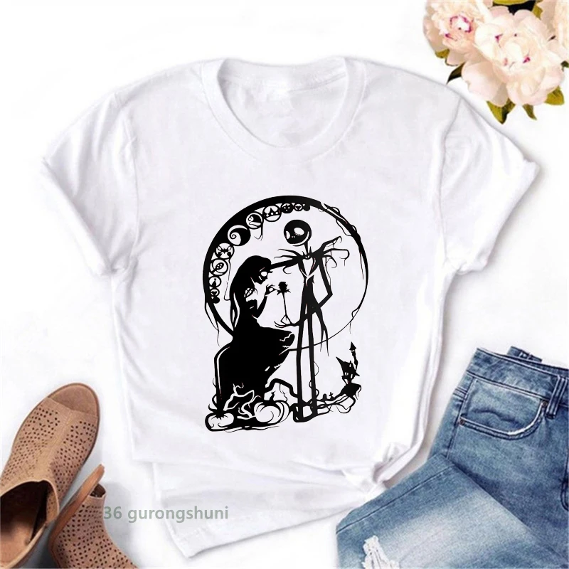 

Summer Harajuku t-shirt Women Nightmare Before Christmas Jack Skellington Grimace Women Clothing Vogue Hip Hop Tops Punk t shirt